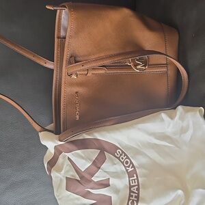 Michael Kors Saffiano Leather Brown Shoulder Bag